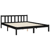 Bed Frame without Mattress Black 150x200 cm Solid Wood Pine - Extra Image