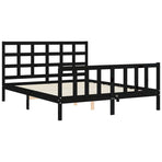 Bed Frame without Mattress Black 150x200 cm Solid Wood Pine