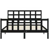 Bed Frame without Mattress Black 150x200 cm Solid Wood Pine