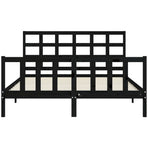 Bed Frame without Mattress Black 150x200 cm Solid Wood Pine