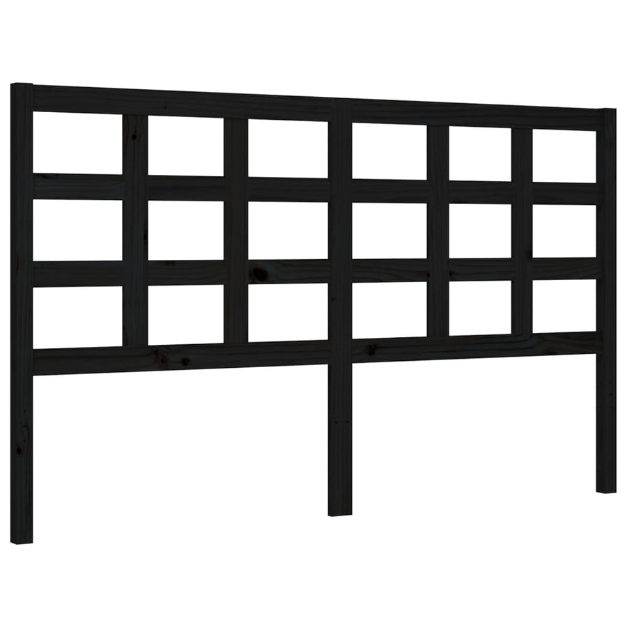Bed Frame without Mattress Black 150x200 cm Solid Wood Pine