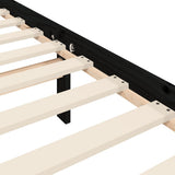 Bed Frame without Mattress Black 150x200 cm Solid Wood Pine - Extra Image