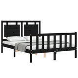 Bed Frame without Mattress Black 135x190 cm Solid Wood Pine - Top-Down View