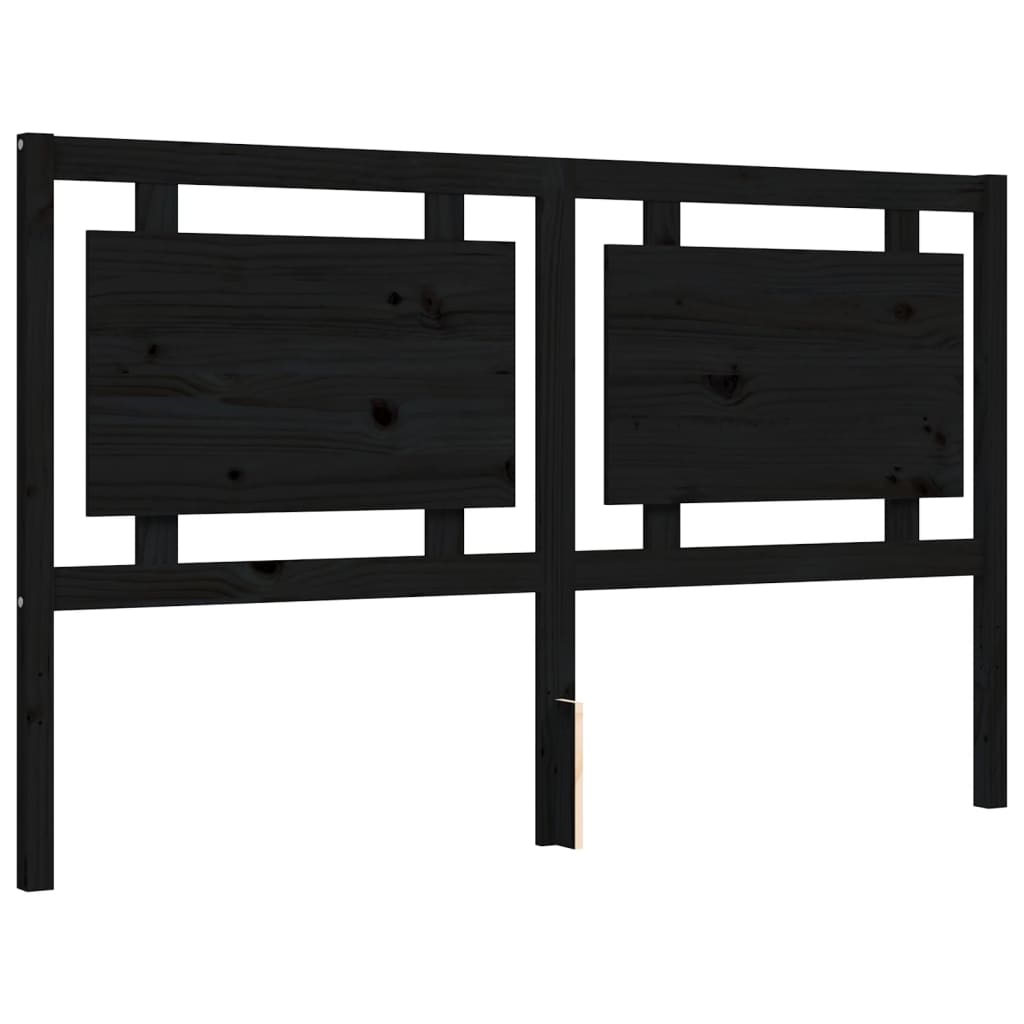 Bed Frame without Mattress Black 150x200 cm Solid Wood Pine