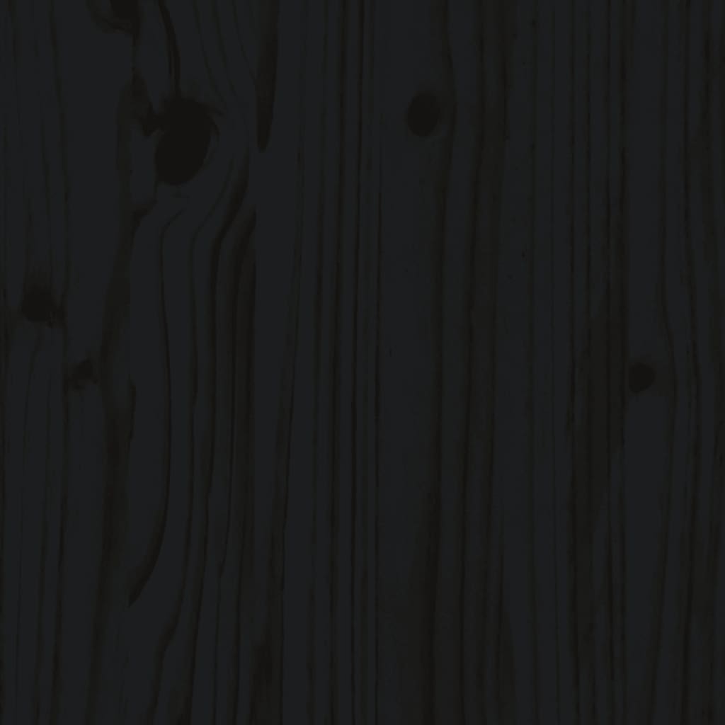 Bed Frame without Mattress Black 150x200 cm Solid Wood Pine