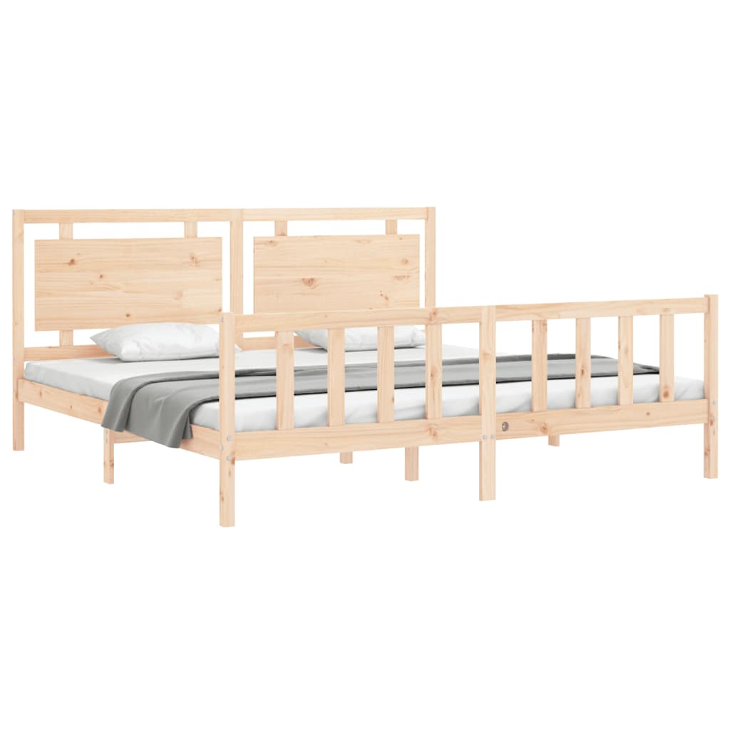 Bed Frame without Mattress 183x203 cm King Solid Wood Pine