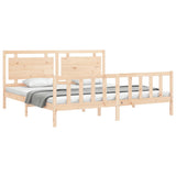 Bed Frame without Mattress 183x203 cm King Solid Wood Pine - Side View