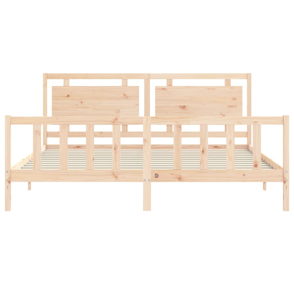 Bed Frame without Mattress 183x203 cm King Solid Wood Pine