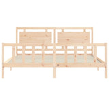 Bed Frame without Mattress 183x203 cm King Solid Wood Pine