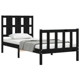 Bed Frame without Mattress Black 90x190 cm Solid Wood Pine - Top-Down View