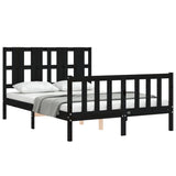 Bed Frame without Mattress Black 135x190 cm Solid Wood Pine - Top-Down View