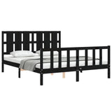 Bed Frame without Mattress Black 150x200 cm Solid Wood Pine - Top-Down View