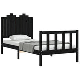 Bed Frame without Mattress Black 90x190 cm Solid Wood Pine - Top-Down View