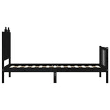 Bed Frame without Mattress Black 90x190 cm Solid Wood Pine - Close-Up Angle