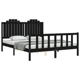 Bed Frame without Mattress Black 150x200 cm Solid Wood Pine - Top-Down View