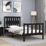Bed Frame without Mattress Black 90x190 cm Solid Wood Pine - Top-Down View