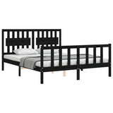 Bed Frame without Mattress Black 150x200 cm Solid Wood Pine - Top-Down View