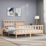 Bed Frame without Mattress 183x203 cm King Solid Wood Pine - Top-Down View