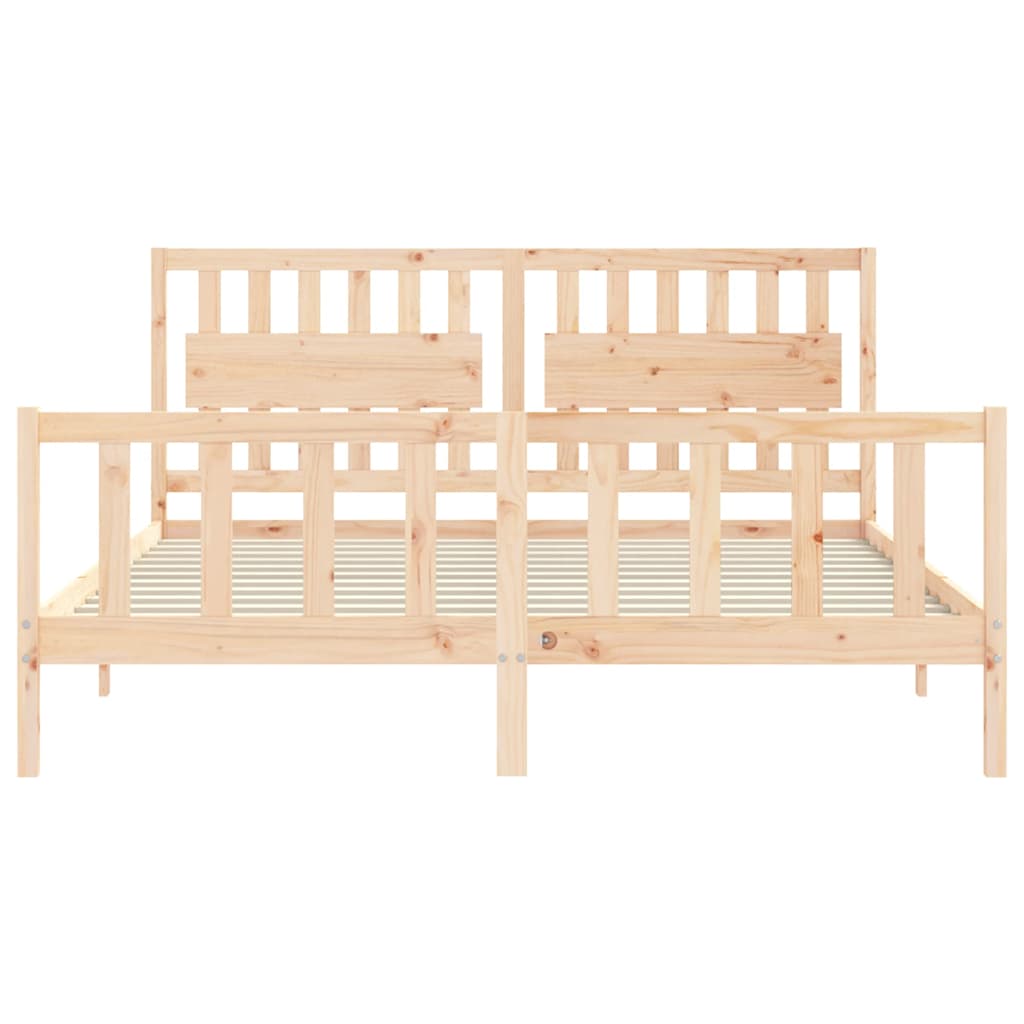 Bed Frame without Mattress 183x203 cm King Solid Wood Pine