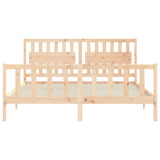 Bed Frame without Mattress 183x203 cm King Solid Wood Pine - Rear View