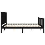 Bed Frame without Mattress Black 183x203 cm King Solid Wood Pine