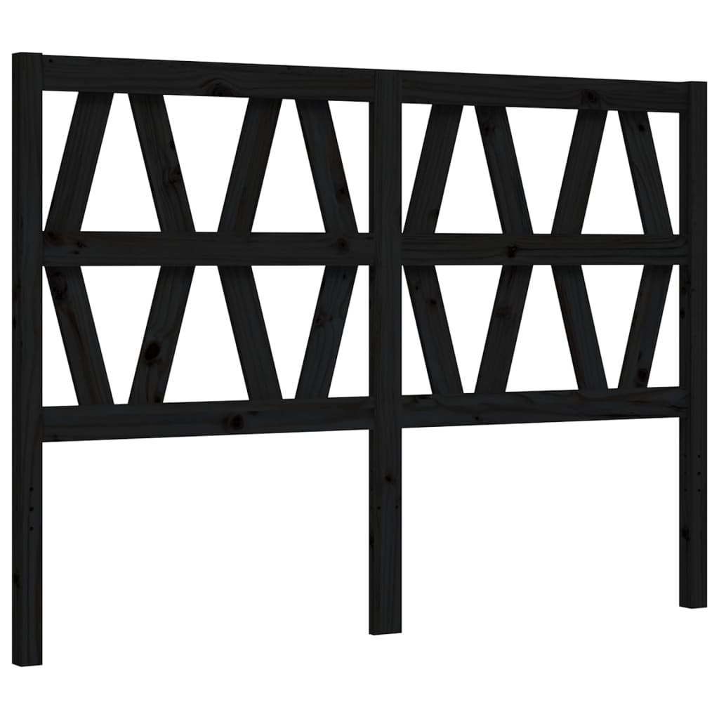 Bed Frame without Mattress Black 135x190 cm Solid Wood Pine
