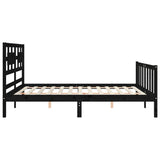 Bed Frame without Mattress Black 150x200 cm Solid Wood Pine