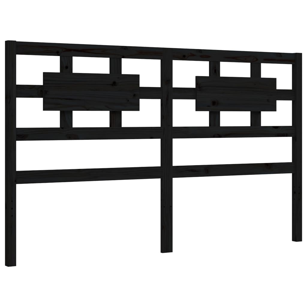 Bed Frame without Mattress Black 150x200 cm Solid Wood Pine