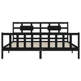 Bed Frame without Mattress Black 183x203 cm King Solid Wood Pine