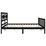 Bed Frame without Mattress Black 183x203 cm King Solid Wood Pine