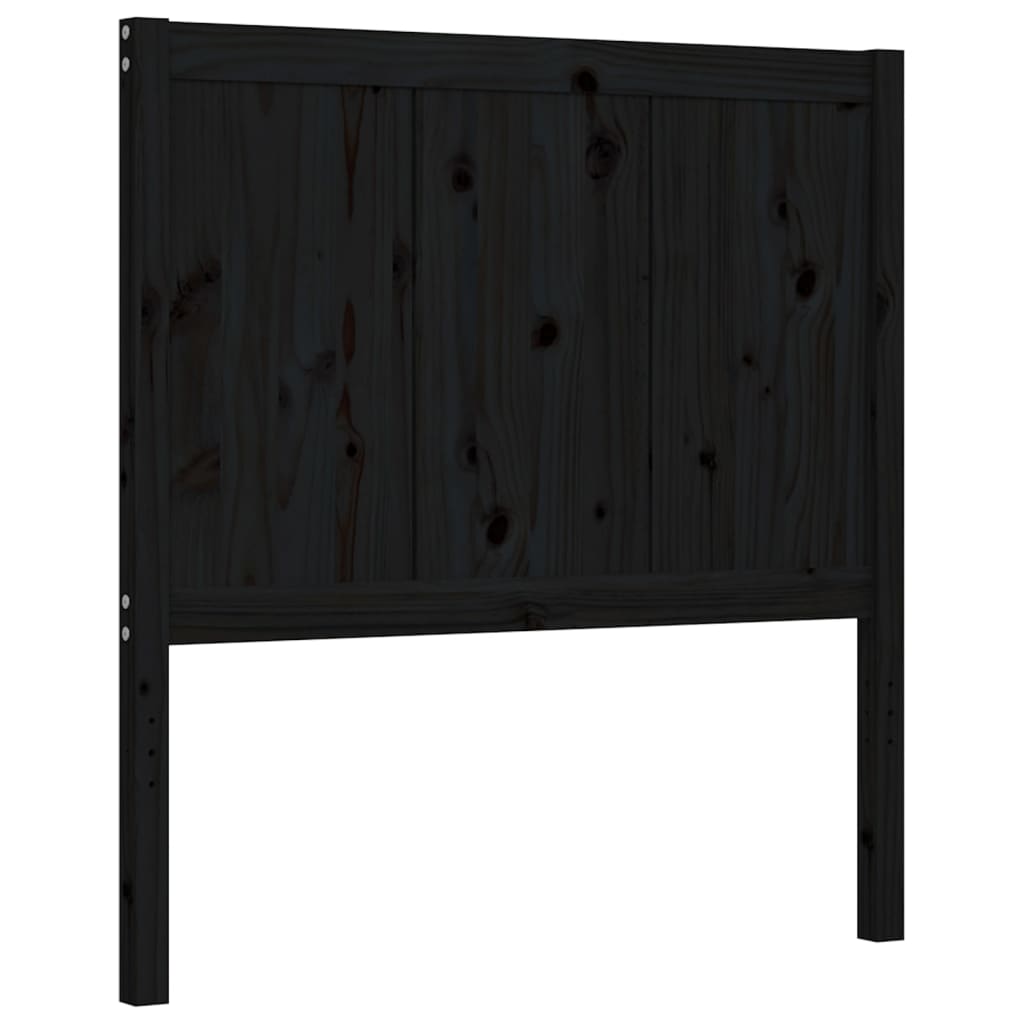 Bed Frame without Mattress Black 90x190 cm Solid Wood Pine