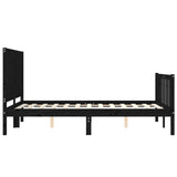 Bed Frame without Mattress Black 135x190 cm Solid Wood Pine