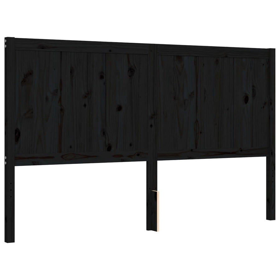Bed Frame without Mattress Black 150x200 cm Solid Wood Pine