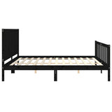 Bed Frame without Mattress Black 183x203 cm King Solid Wood Pine