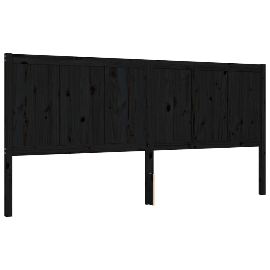 Bed Frame without Mattress Black 183x203 cm King Solid Wood Pine