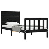 Bed Frame without Mattress Black 90x190 cm Solid Wood Pine - Top-Down View