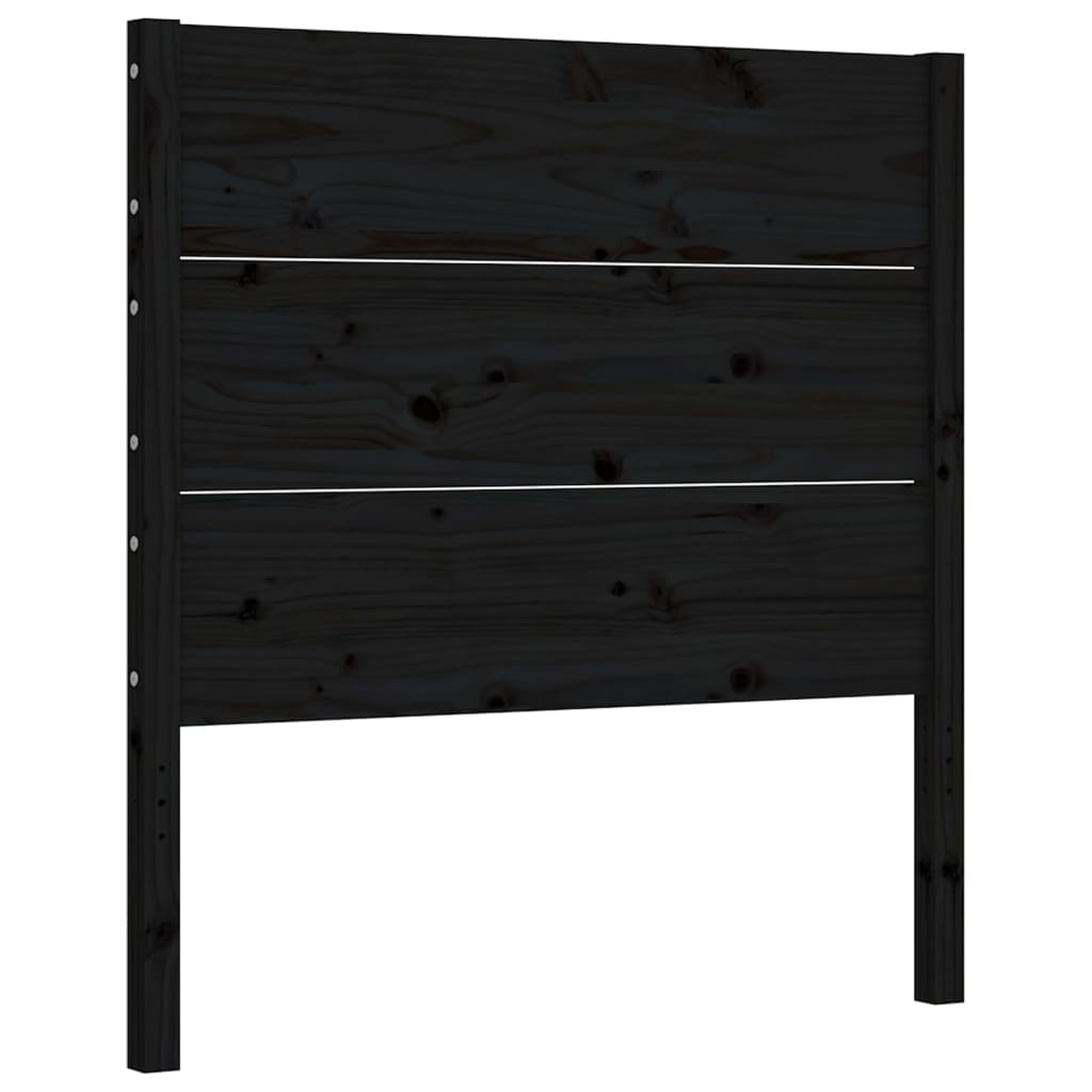 Bed Frame without Mattress Black 90x190 cm Solid Wood Pine