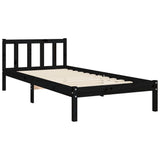 Bed Frame without Mattress Black 90x190 cm Solid Wood Pine - Extra Image