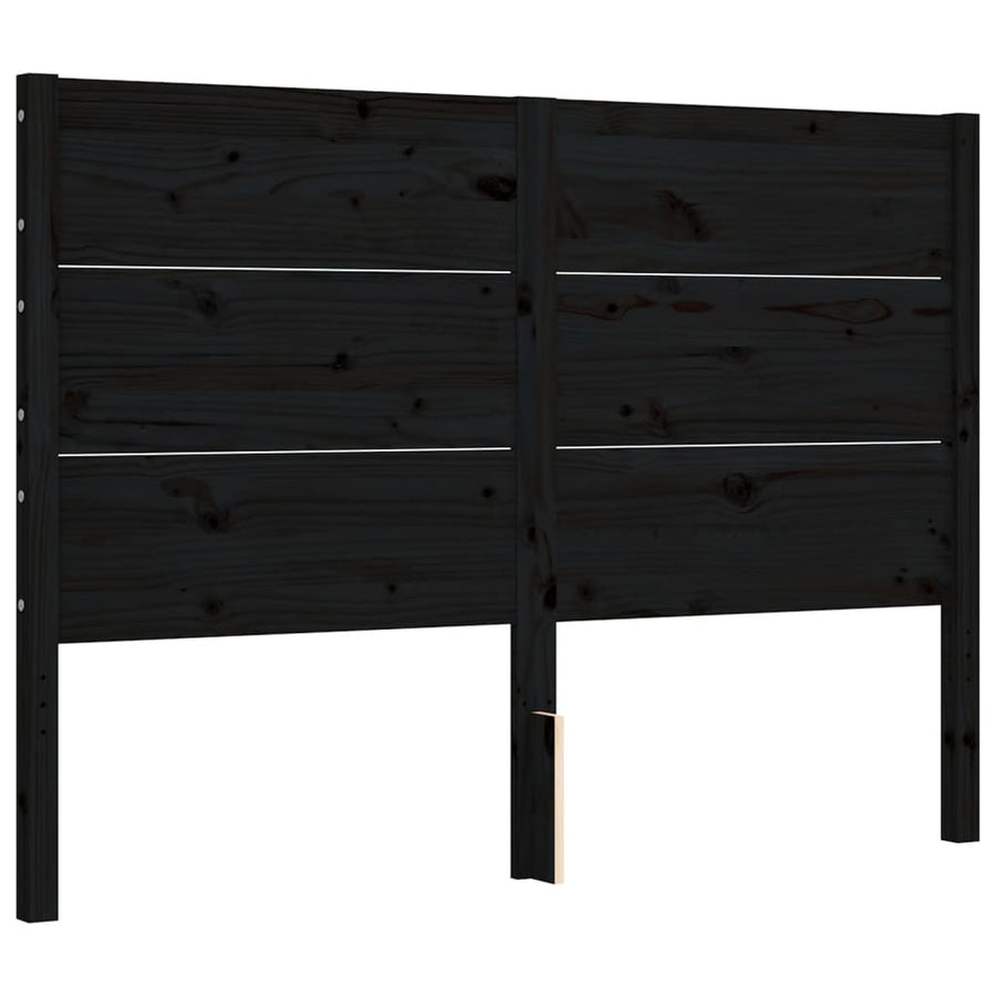 Bed Frame without Mattress Black 135x190 cm Solid Wood Pine