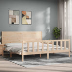 Bed Frame without Mattress 183x203 cm King Solid Wood Pine