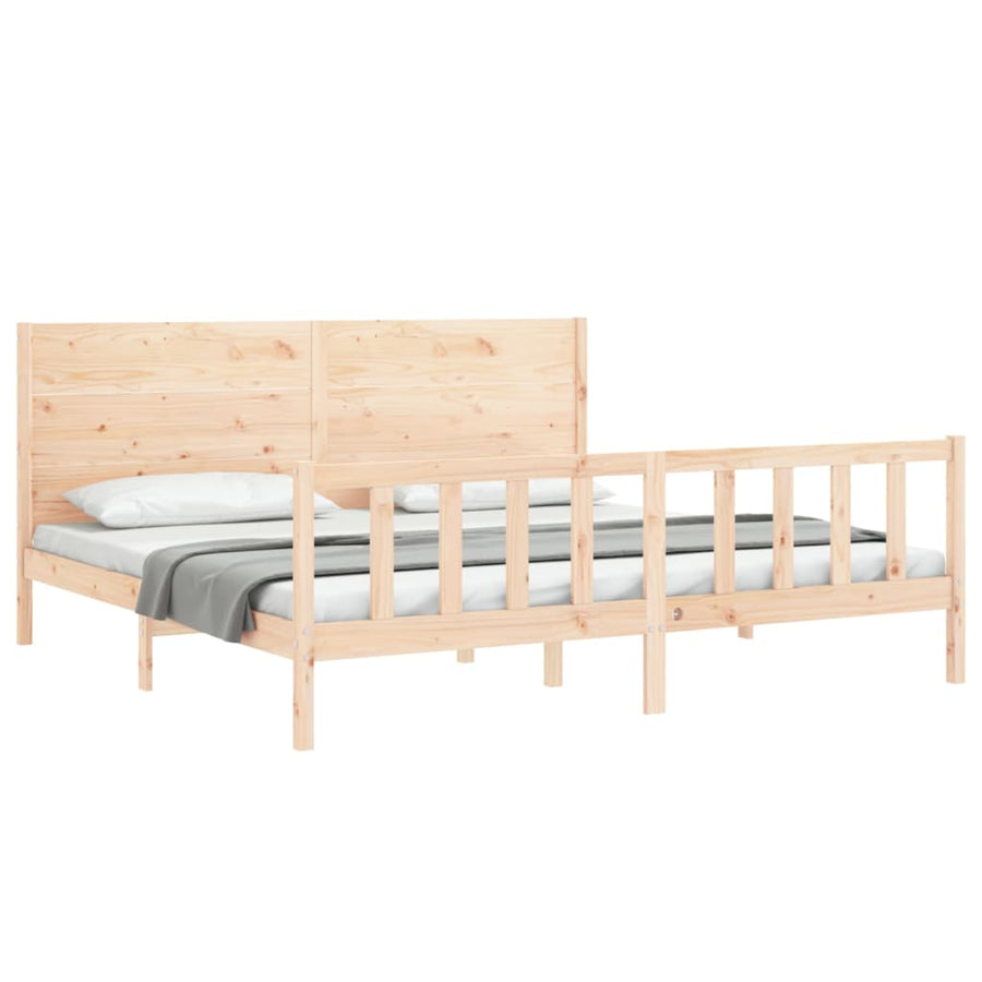 Bed Frame without Mattress 183x203 cm King Solid Wood Pine