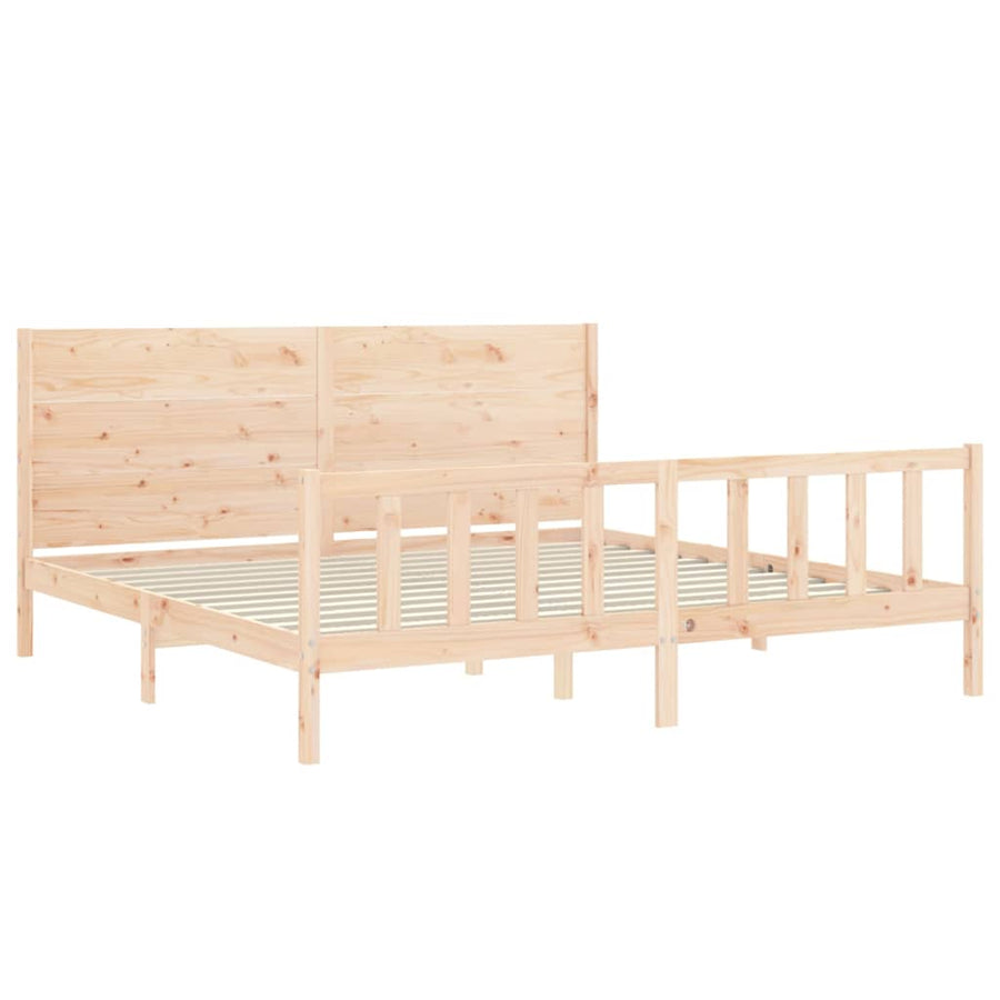 Bed Frame without Mattress 183x203 cm King Solid Wood Pine