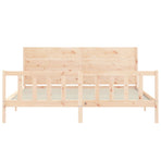 Bed Frame without Mattress 183x203 cm King Solid Wood Pine