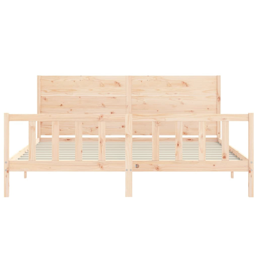 Bed Frame without Mattress 183x203 cm King Solid Wood Pine