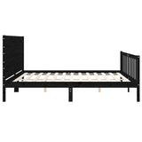Bed Frame without Mattress Black 183x203 cm King Solid Wood Pine