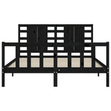 Bed Frame without Mattress Black 150x200 cm Solid Wood Pine