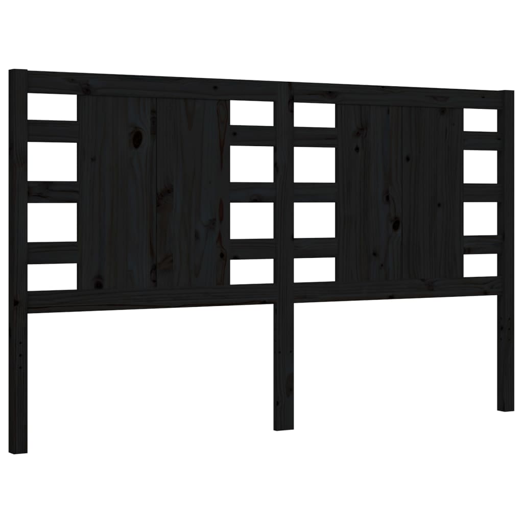 Bed Frame without Mattress Black 150x200 cm Solid Wood Pine
