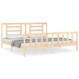 Bed Frame without Mattress 183x203 cm King Solid Wood Pine - Front View