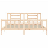 Bed Frame without Mattress 183x203 cm King Solid Wood Pine - Rear View