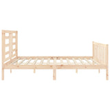 Bed Frame without Mattress 183x203 cm King Solid Wood Pine - Close-Up Angle